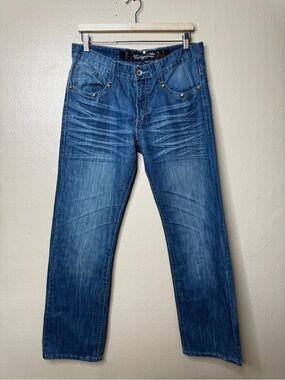 Escapism Premium Denim Jeans Men’s 32x34 Blue Studded Straight Leg Y2K